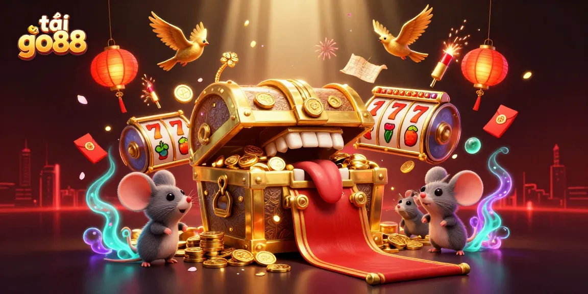 Join the excitement with tải go88 at this vibrant casino scene filled with treasures!