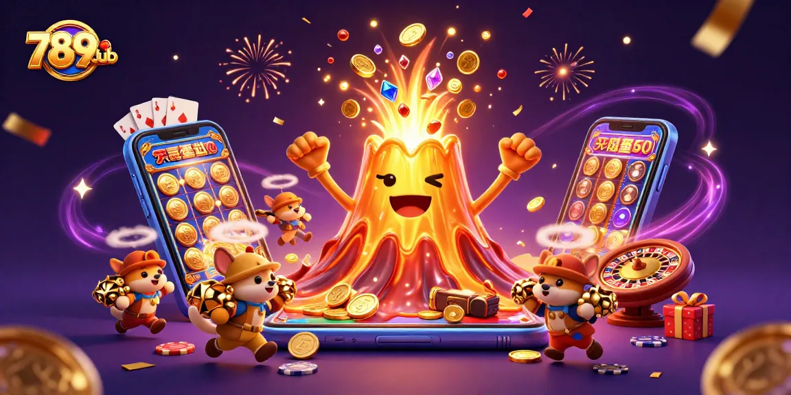 Engage with 789club's exciting casino games as golden treasures erupt in a thrilling scene.