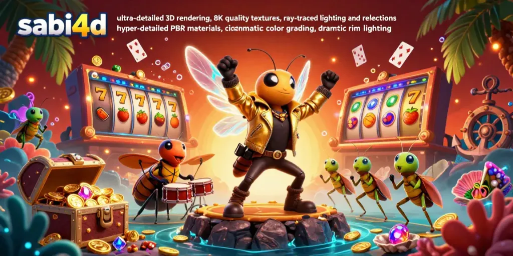 Sabi4d menghadirkan suasana kasino begitu meriah dengan cicada rock star dan elemen perjudian yang menarik