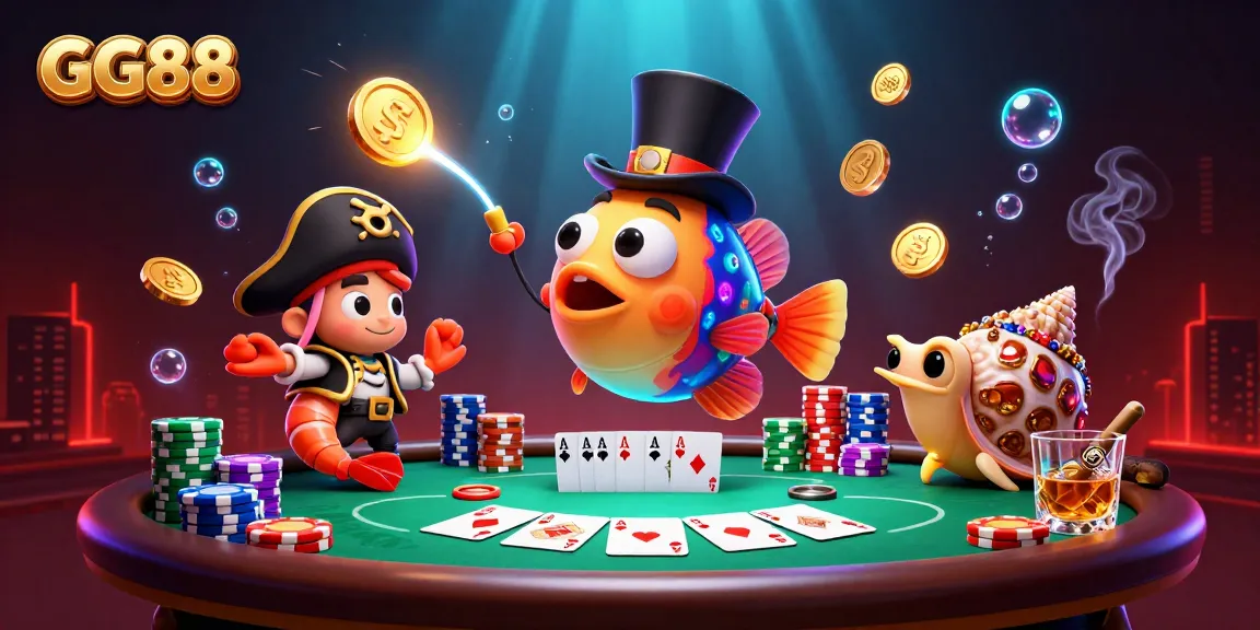 GG88 showcases thrilling gaming action with a vibrant underwater casino scene.