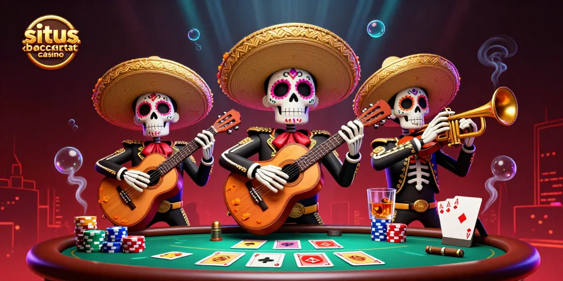 Engage with the vibrant scene at situs baccarat casino featuring colorful characters and dynamic gaming elements.
