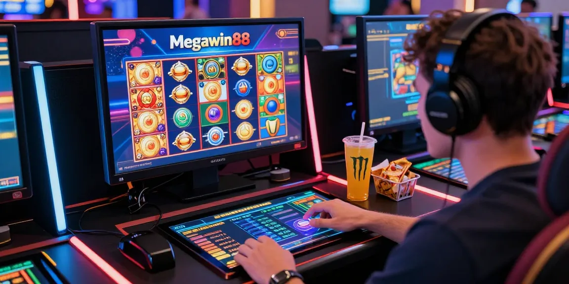 Pengalaman bermain megawin88 di kasino online modern dengan gamer terfokus pada layar penuh warna dan aksesori permainan canggih.