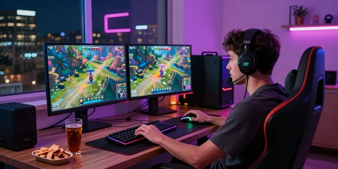 Engaging online gaming atmosphere showcasing coloksgp link alternatif with vibrant setup and enthusiastic gamer.
