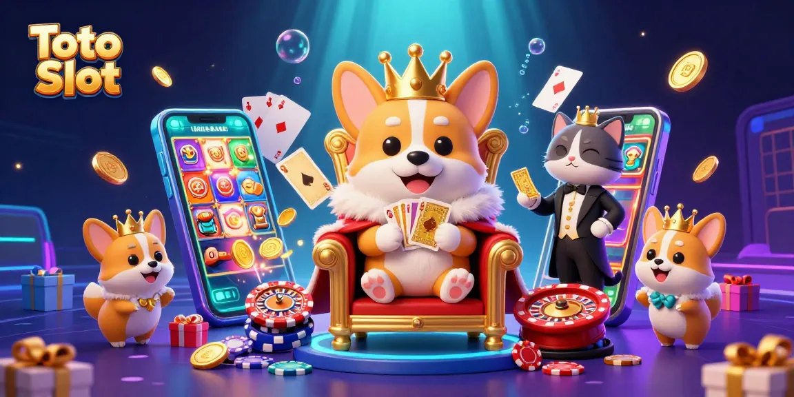 Toto Slot offers vibrant 3D excitement with a royal corgi and dynamic gaming elements.