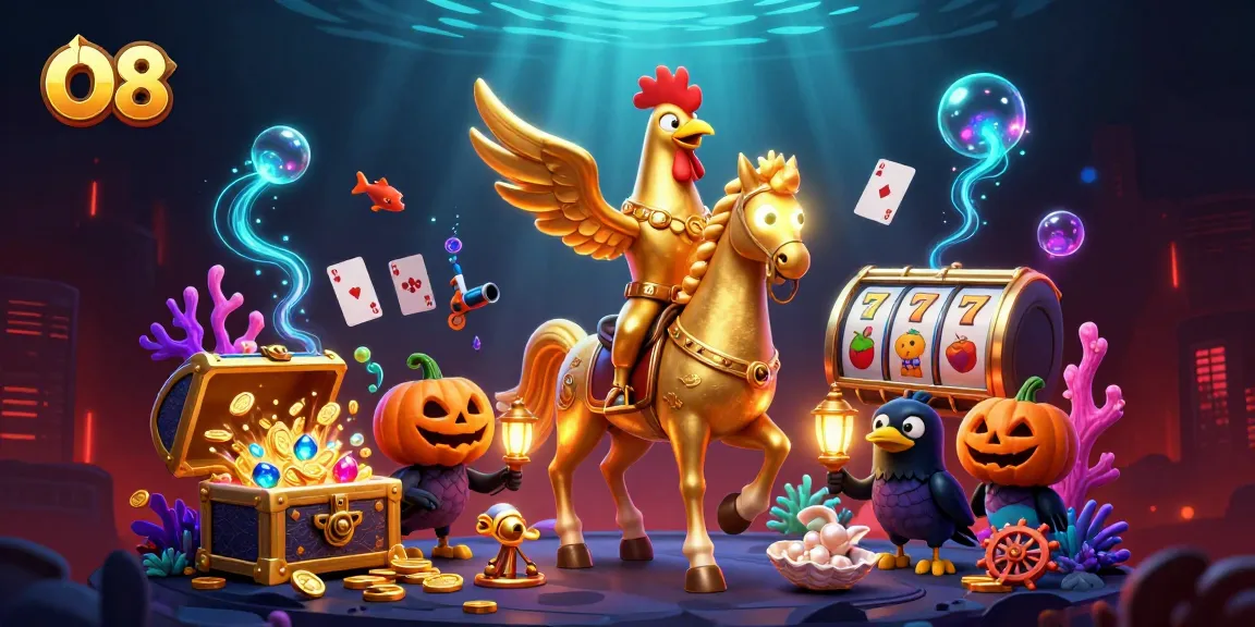 Spin jackpot reels and watch golden treasures while exploring O8's exciting gaming scene.