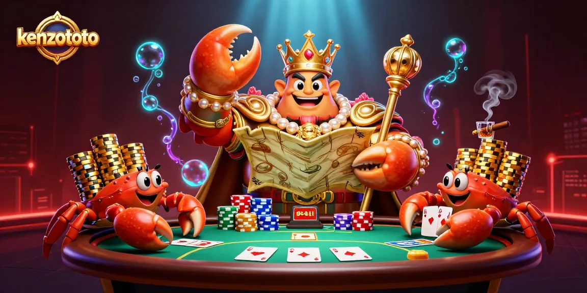 Engage with kenzototo to enjoy thrilling online gambling adventures with the golden crab emperor and poker action!