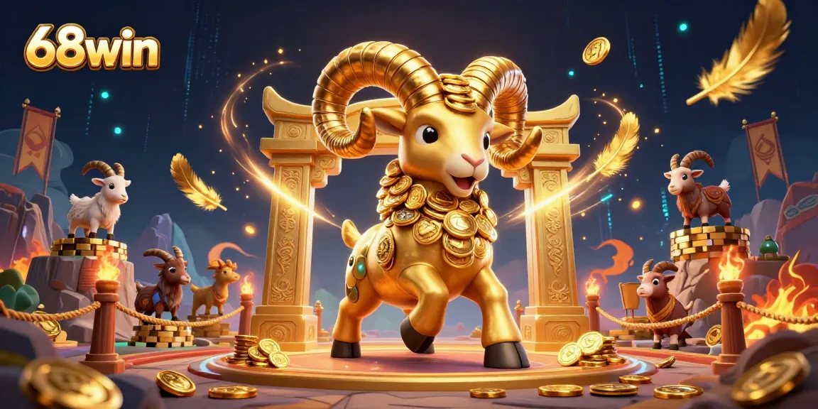 Experience the excitement of 68win's thrilling casino environment with dynamic gold and vibrant characters.