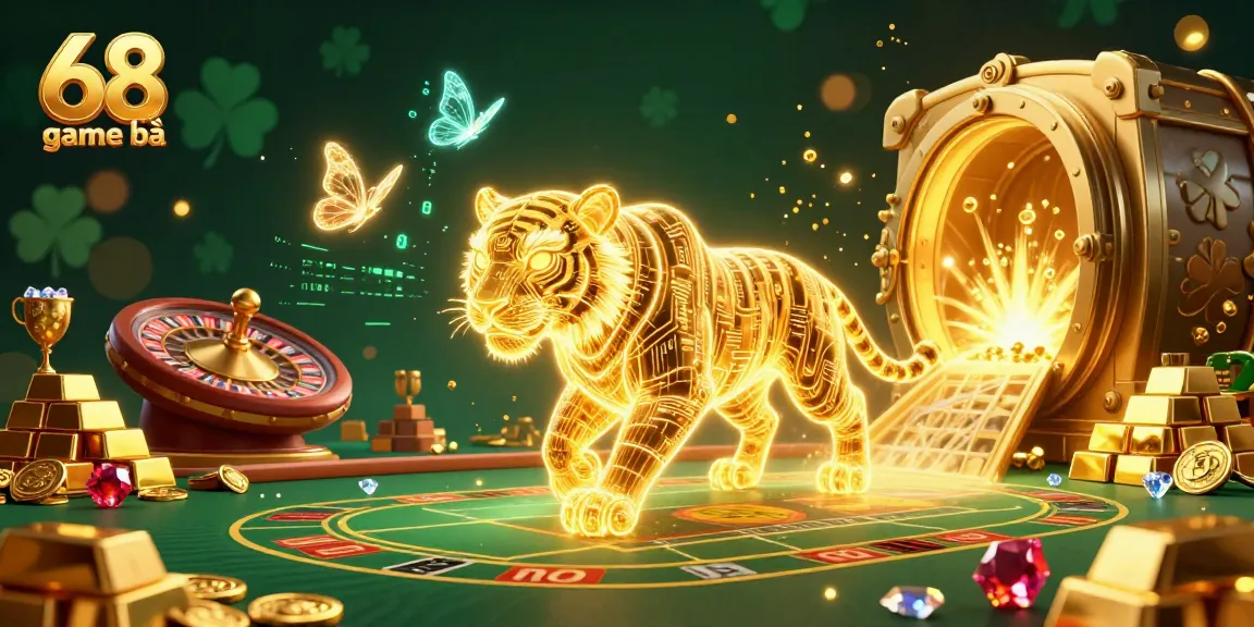 Experience exciting gameplay at 68 game bài with our vibrant 3D casino scene showcasing thrilling elements.