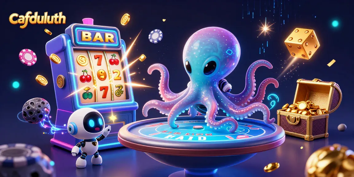 Experience thrilling gameplay with cafduluth in an exciting 3D casino scene featuring colorful game elements.