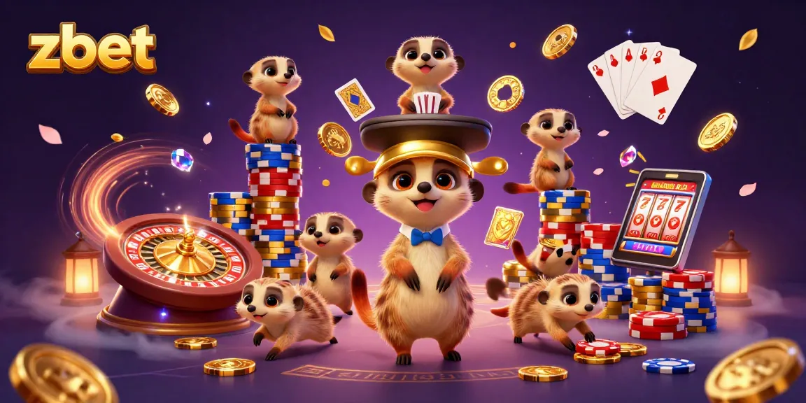 Experience the thrilling world of zbet with colorful chips and exciting games in an elaborate scene.