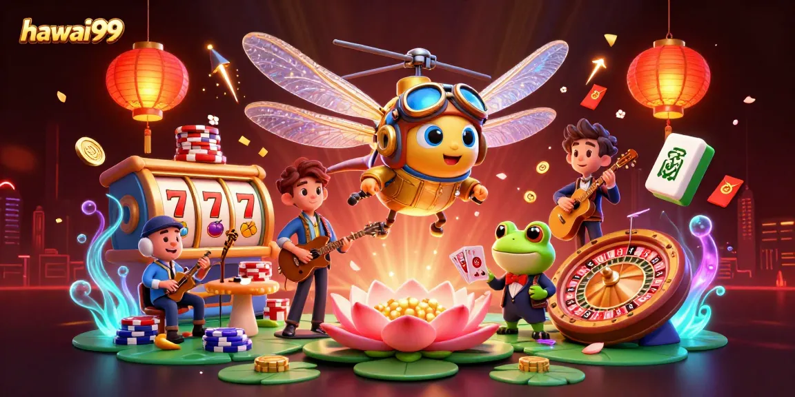 Experience thrilling fun with hawai99 at a vibrant casino scene featuring animated characters and dynamic game elements.
