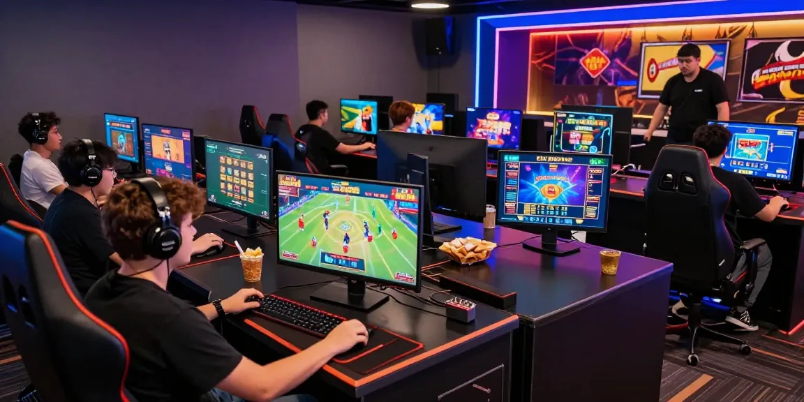 123b đăng nhập in a vibrant online gaming scene with players fully engaged in various games, showcasing a lively atmosphere.