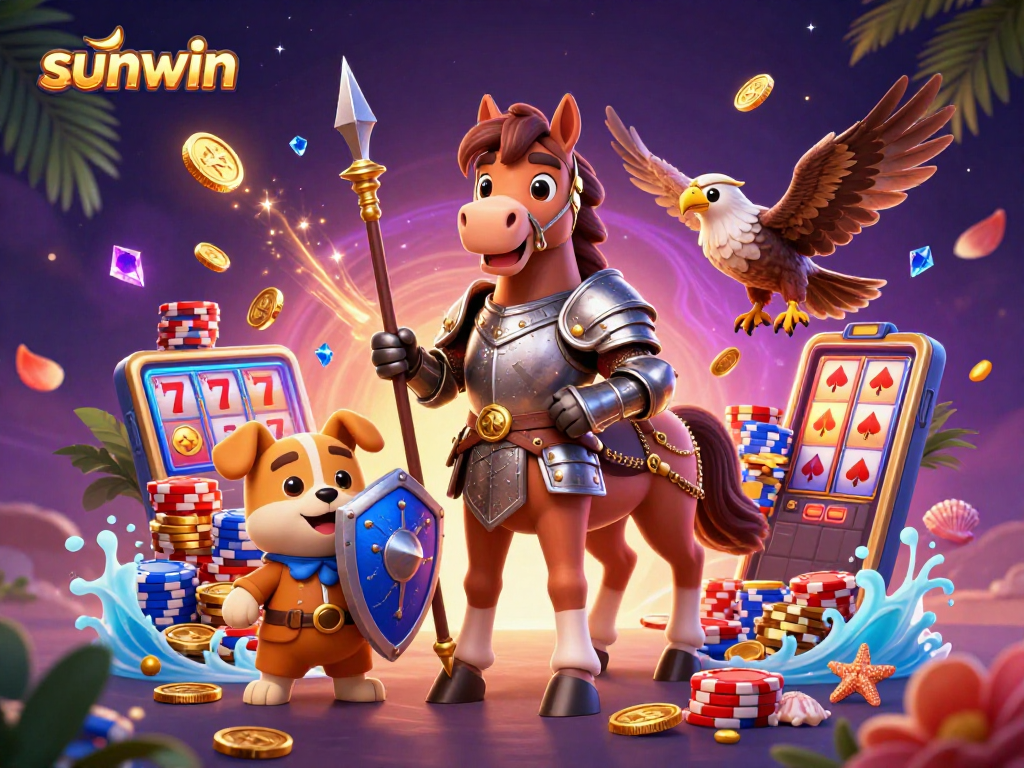 Experience the thrill of sunwin gaming with colorful poker chips and a lively casino atmosphere.
