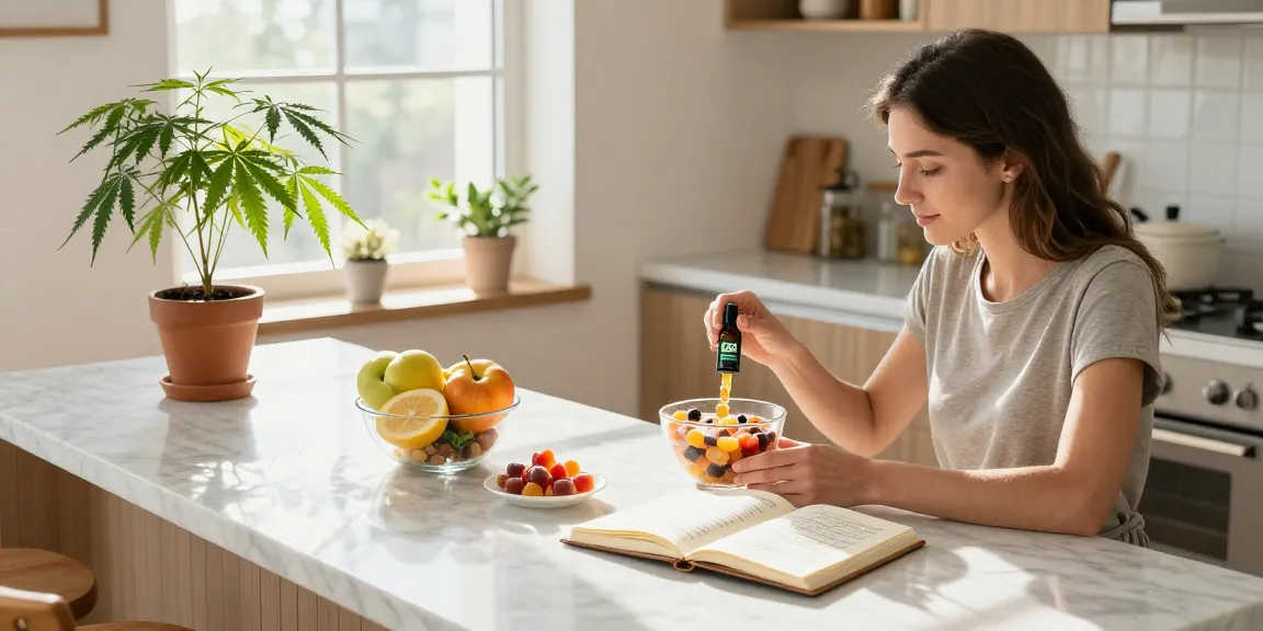 Discover cannabis edibles like CBD-infused gummies in a bright kitchen, emphasizing natural wellness and healthy living.