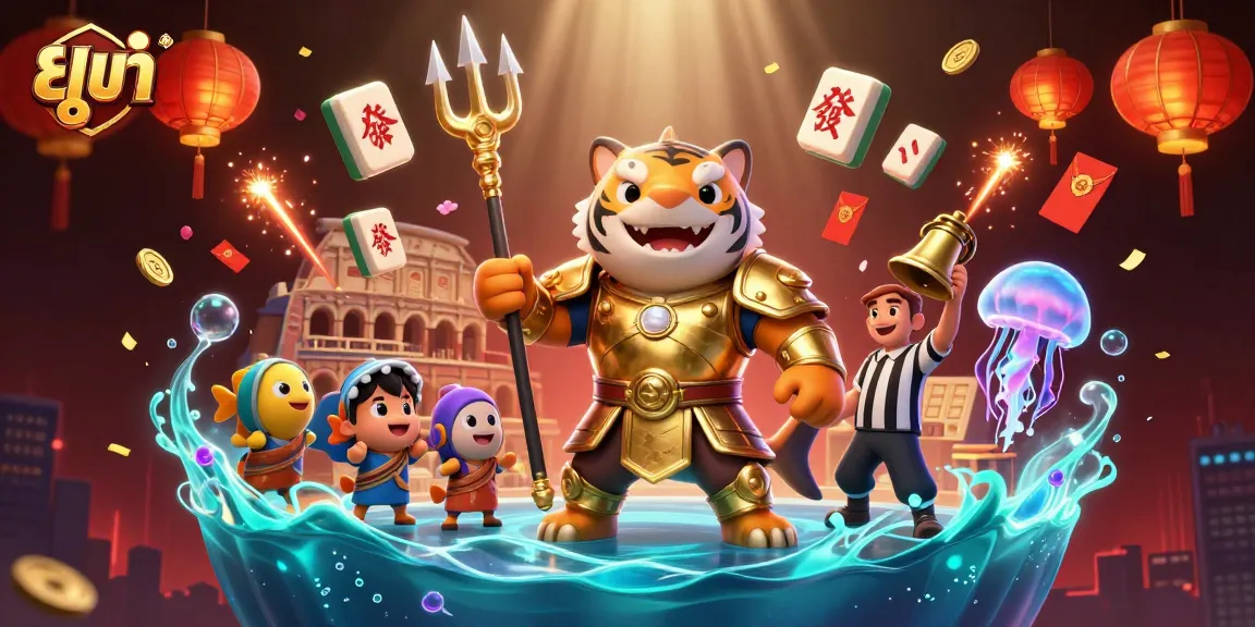 Engage with the thrilling scene as a ferocious tiger shark captures the excitement of ยูฟ้า in an underwater colosseum.