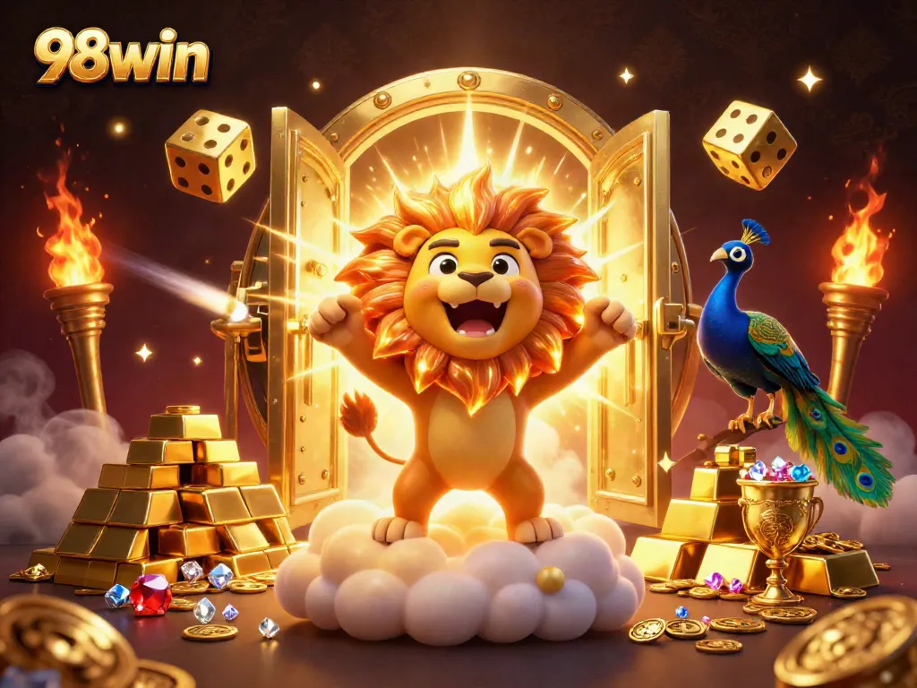 Engage with 98win’s thrilling gameplay through a dynamic casino illustration packed with rich details.