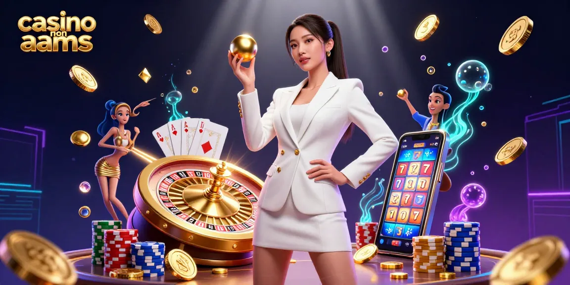 Vivi l'emozionante ambiente di un casinò non AAMS con una splendida donna asiatica al centro, che mostra lusso