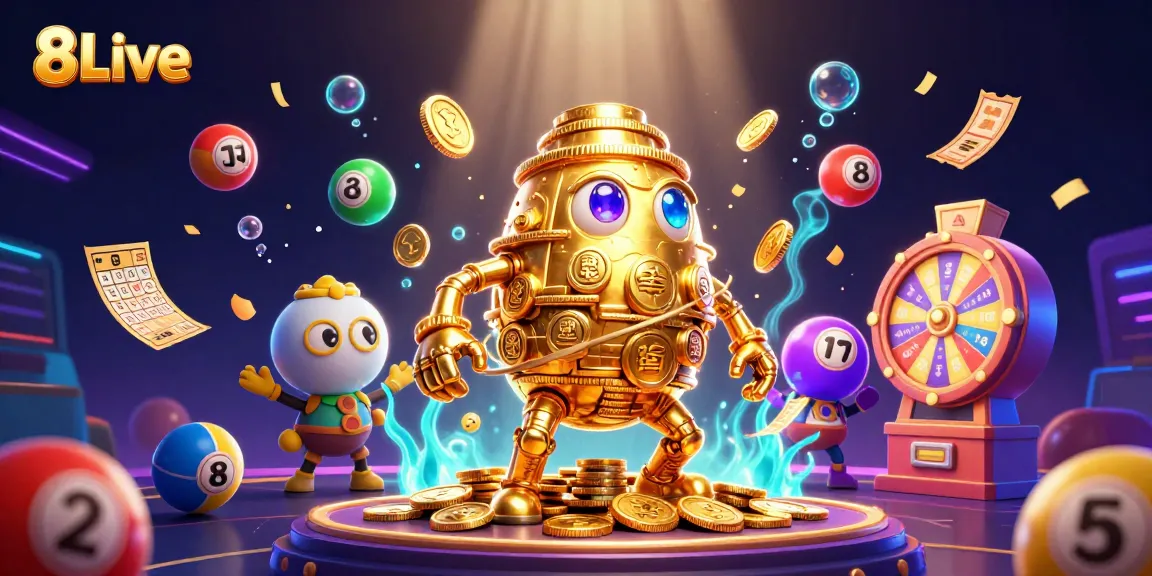 Experience thrilling excitement with 8Live's dynamic gaming environment featuring vibrant casino elements.