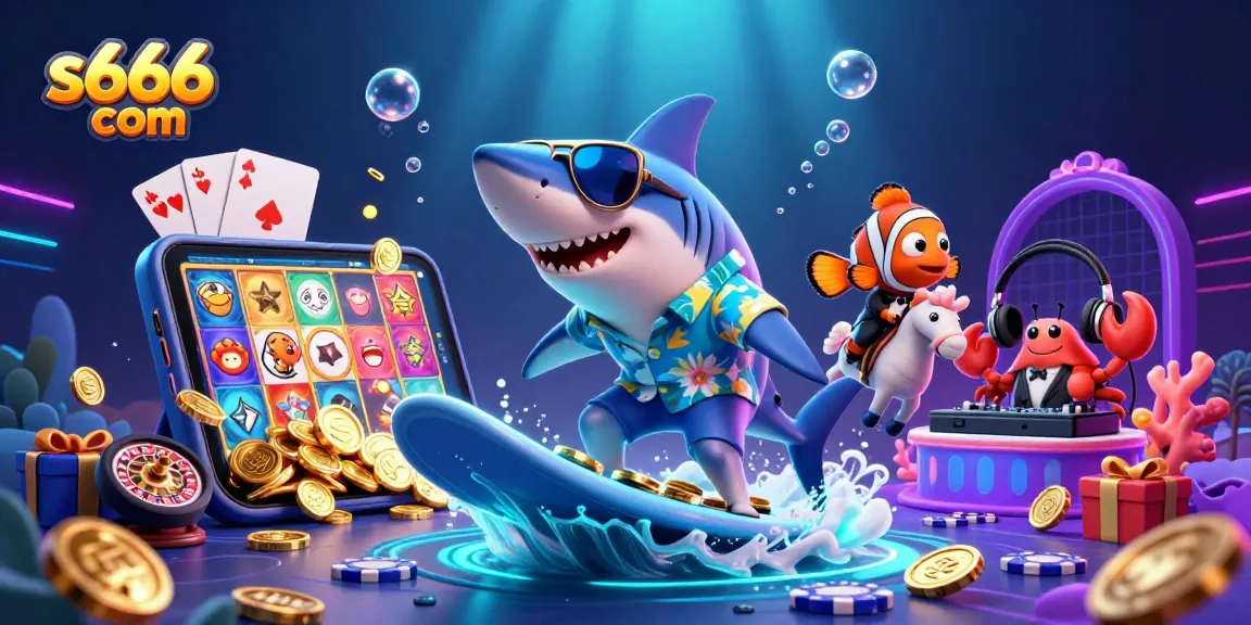 Experience vibrant casino adventures with s666 com in a lively underwater scene filled with dynamic game elements.