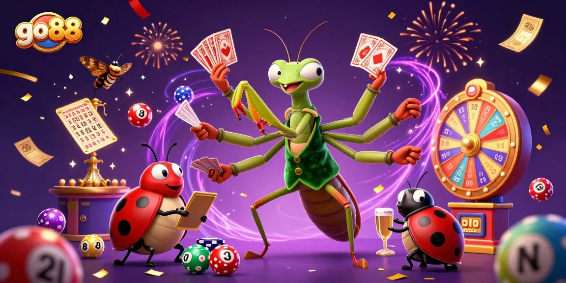 Engage in thrilling gameplay with go88's vibrant casino scene featuring whimsical characters and dynamic game elements.
