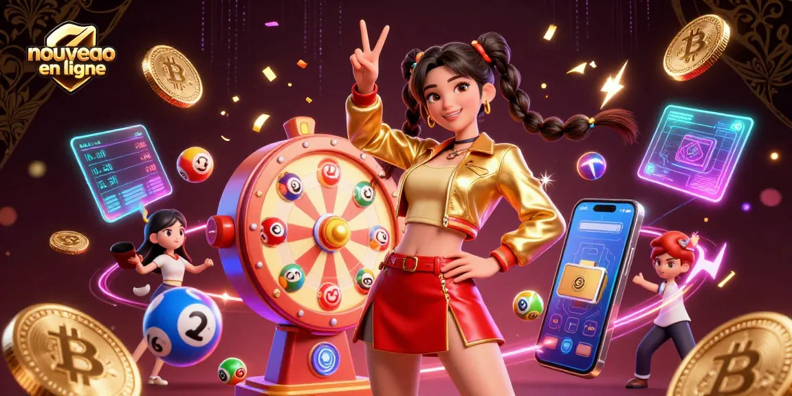 Interagissez avec une illustration 3D dynamique mettant en avant les éléments du nouveau casino en ligne, soulignant les crypto-monnaies et une atmosphère dynamique