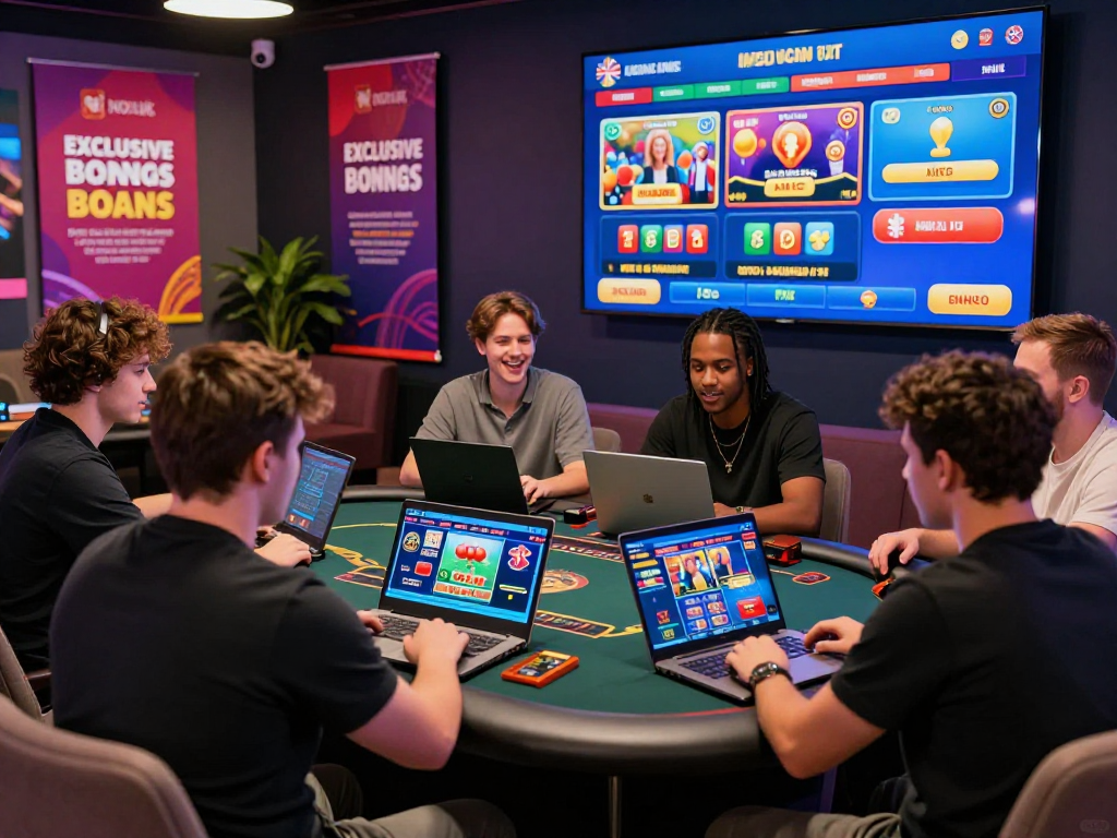 Playing exciting games at non UK casinos, featuring the vibrant atmosphere at https://cybermentors.org.uk.