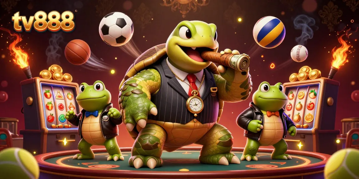 Join the fun at tv888, where a massive snapping turtle and bullfrog enforcers bring excitement to online gaming action.