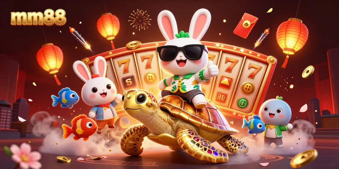 Experience excitement with mm88's vibrant casino-themed illustration featuring luck and adventure.