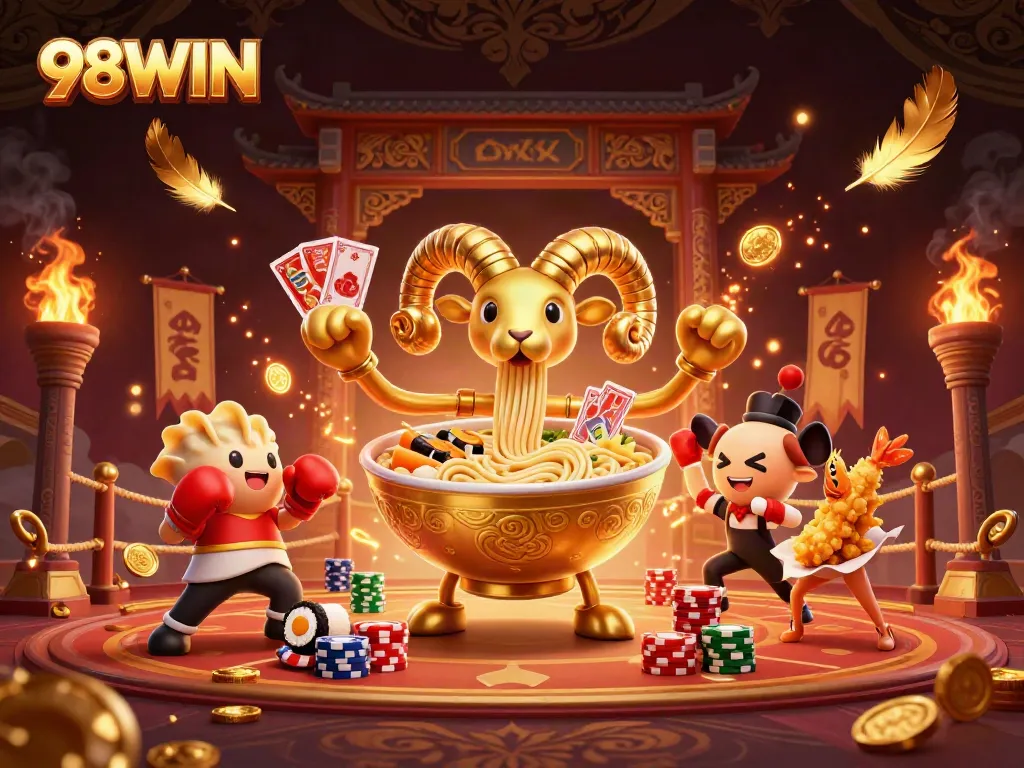 Experience exhilarating action with 98WIN’s colorful casino-themed characters and dynamic gaming elements.
