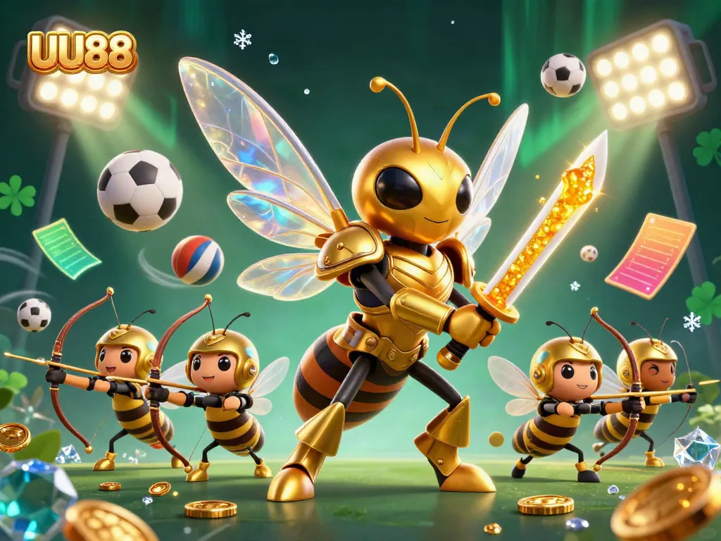 Engage with thrilling gaming action at UU88, featuring dynamic characters and vibrant casino elements.