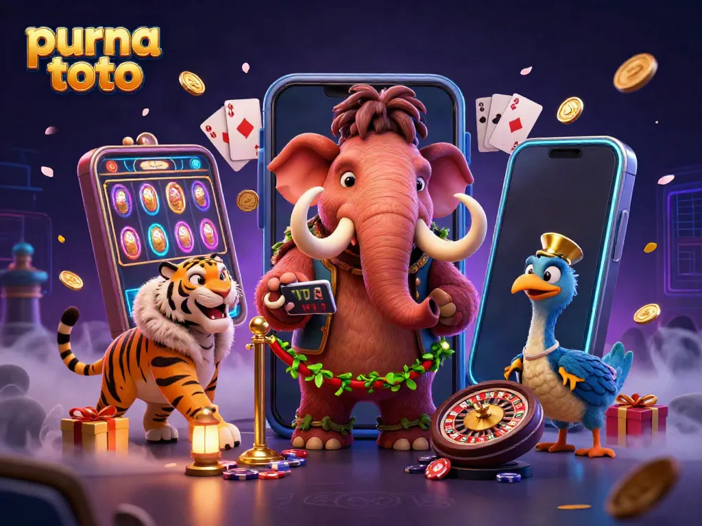 Gambar menarik dari purna toto saat pemain berpartisipasi dalam permainan slot dengan karakter hewan unik.