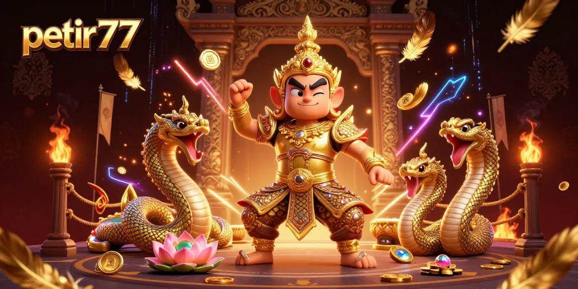 Engage in thrilling action with petir777 at an energetic casino illustrated with vibrant characters and dynamic gameplay elements.