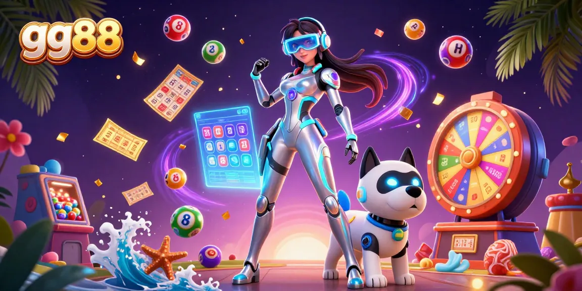 Experience thrilling gameplay at gg88 with vibrant lottery balls and a futuristic setting.