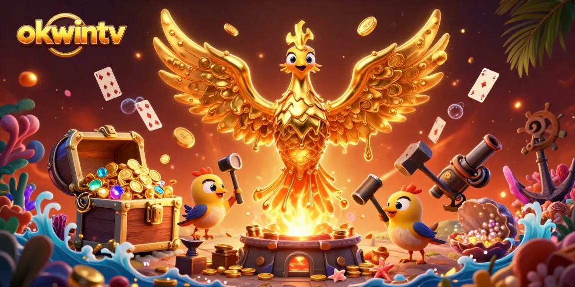Watch thrilling matches on okwintv as the golden phoenix erupts with coins and vibrant game elements.