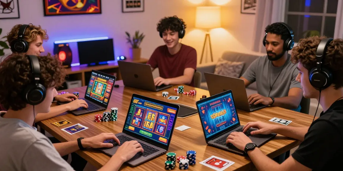 Exciting players at home engaging with online credit card casino games on https://dea.org.uk setups showcasing vibrant graphics and cozy atmosphere.