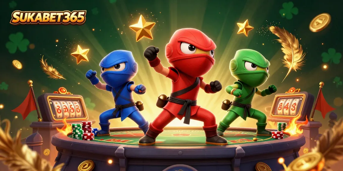 Engage in gameplay with SUKABET365 featuring dynamic chameleon ninjas and exciting poker elements.