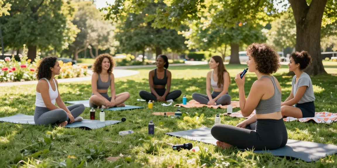Lost Mary BM6000 vape device promoting natural wellness during outdoor social gatherings with friends.