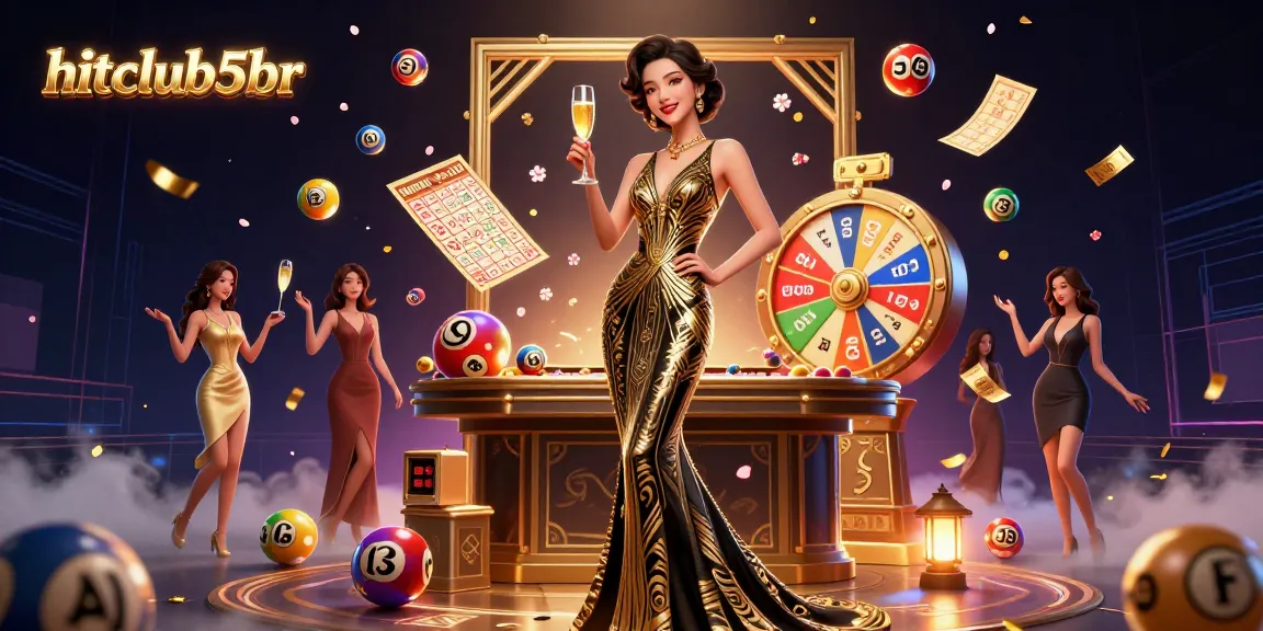 Hitclub5br showcases thrilling winning experiences with colorful lotto elements and luxurious Asian casino aesthetics.