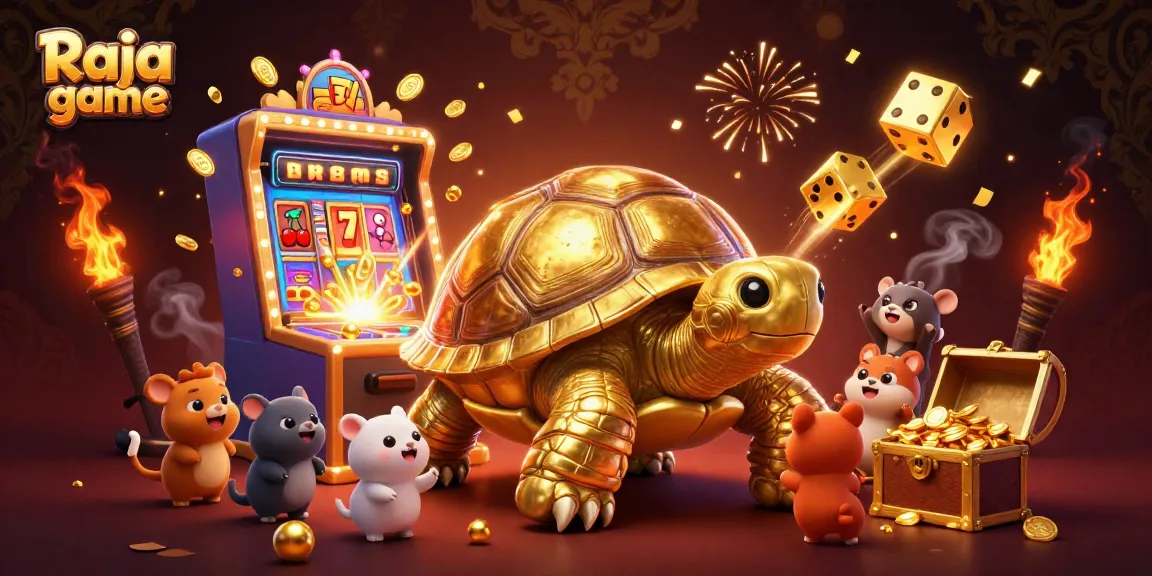 Play exciting Raja game with a colossal tortoise pinball machine and dynamic casino elements.