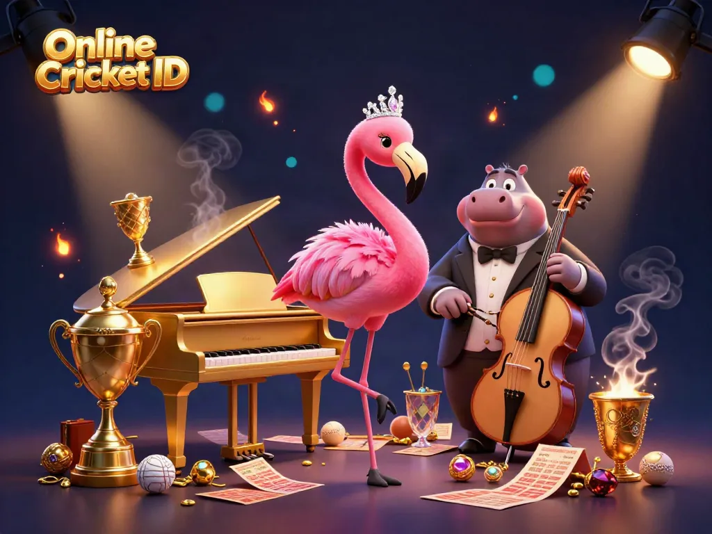 Experience the excitement of Online Cricket ID betting with vibrant animated characters and treasures.