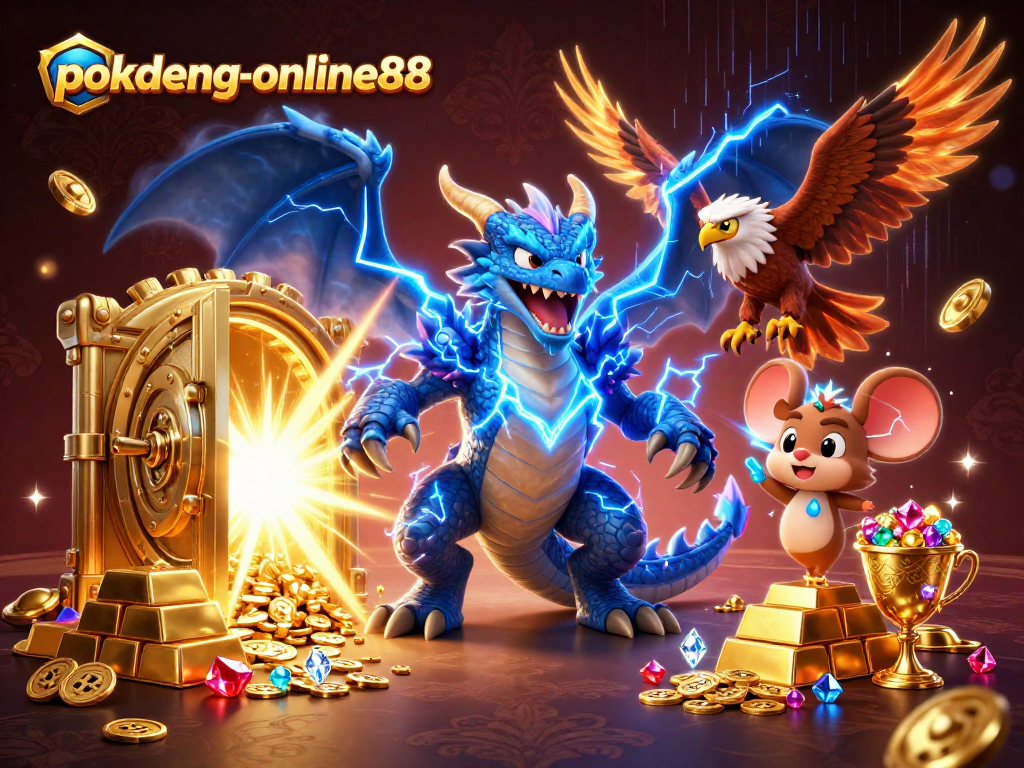 Experience the thrill of gameplay with pokdeng-online88's vibrant 3D dragon and casino treasures.