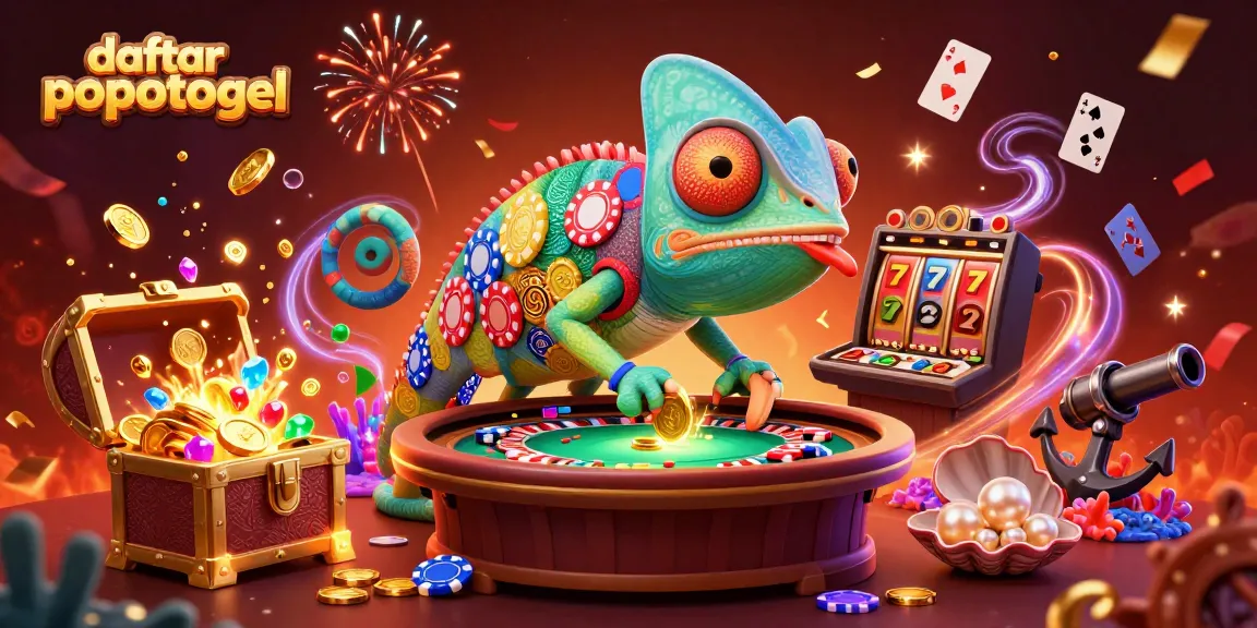 Experience daftar popotogel with engaging gameplay as the chameleon snaps up golden coins amid vibrant casino elements