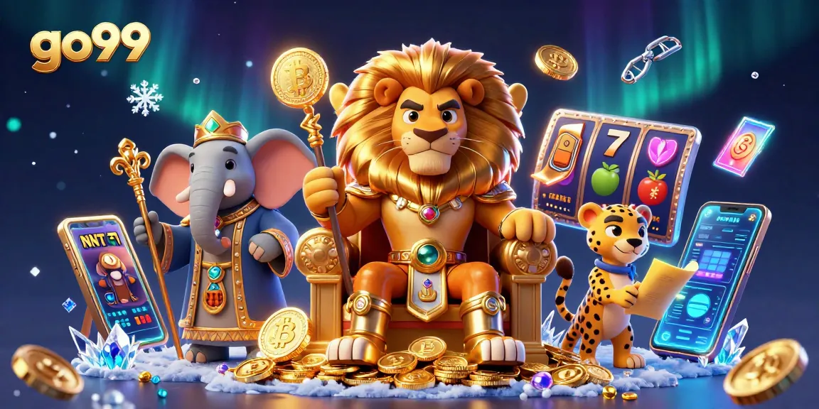Experience exhilarating gameplay with go99, featuring a lion king and vibrant slot symbols.