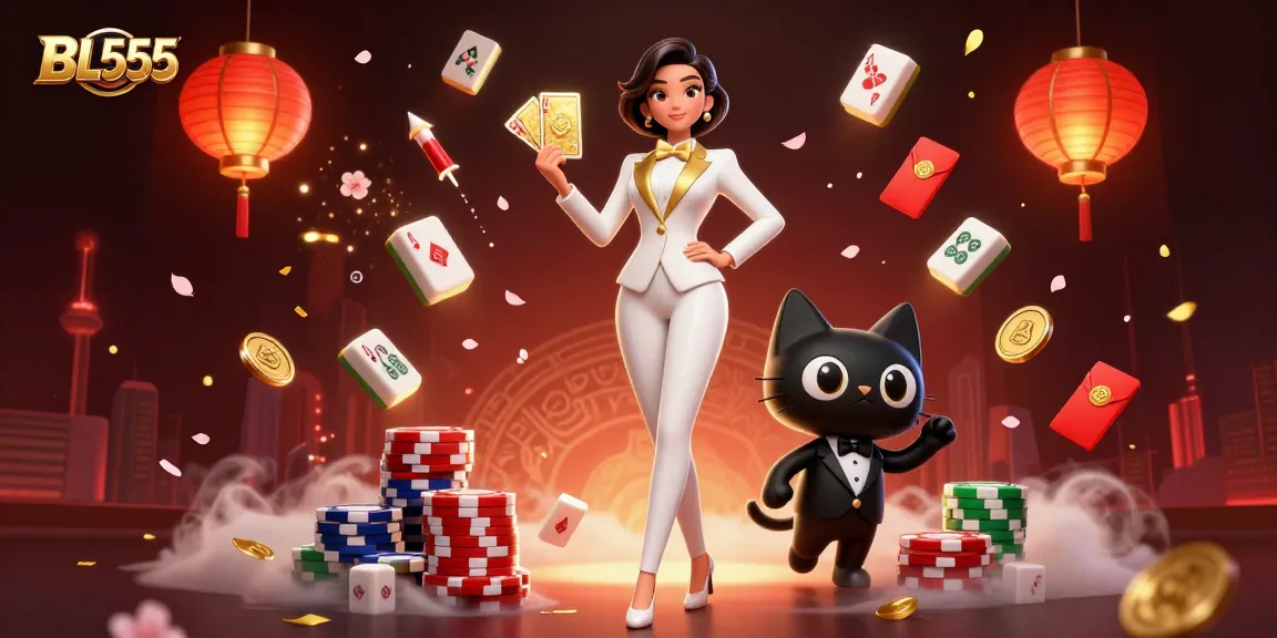 Experience BL555's thrilling game action with vibrant 3D casino characters and numerous gaming elements.