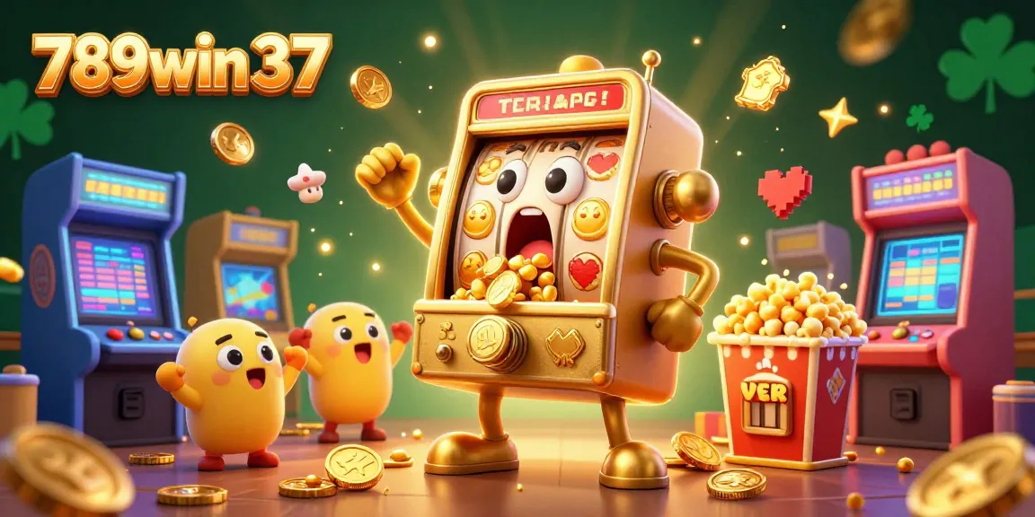 Spin the reels with 789win 37 as the golden slot machine wins big, showering coins!