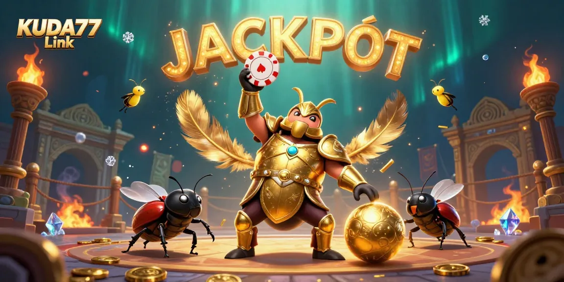 Menangkan jackpot simbol di KUDA77 Link dalam ilustrasi kasino yang penuh gaya.
