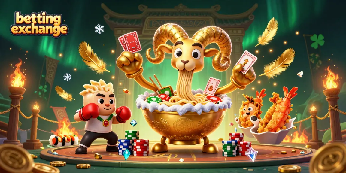 Engage with the betting exchange in a dynamic, action-packed scene featuring cartoon characters.