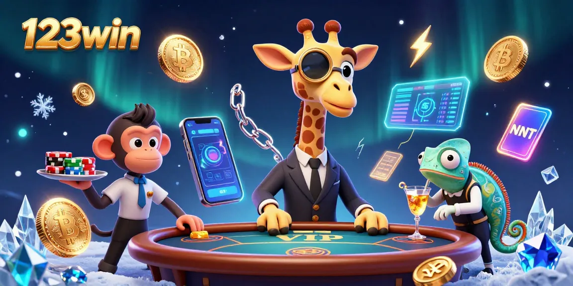 Experience thrilling gaming at 123win with a high-roller giraffe and vibrant casino elements.