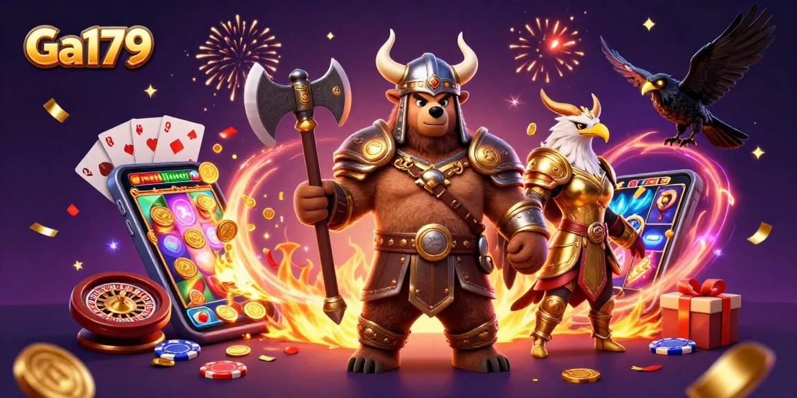 Engaging Ga179 betting scene with Viking bear and Valkyrie, showcasing exciting cockfighting dynamics
