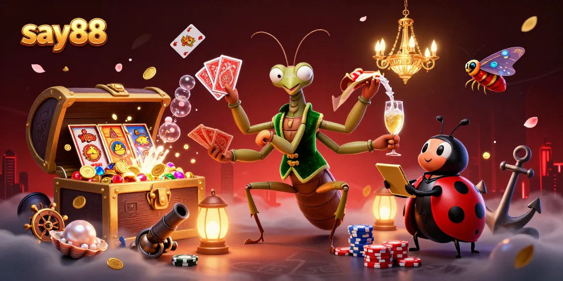 Unwind and win with say88, a dynamic 3D casino scene featuring vibrant characters and engaging gameplay elements.
